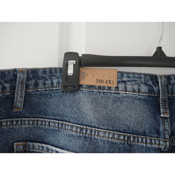 Blue Turtle Shockwave Distressed Mom Jeans Mid Rise Straight 4X - Picture 4 of 12